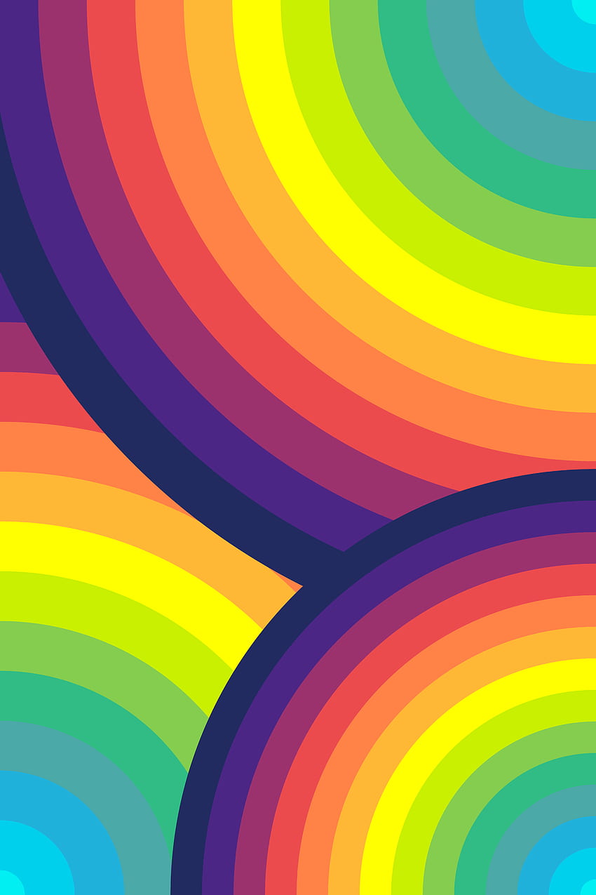 Abstract, circles, colorful, rainbow HD phone wallpaper