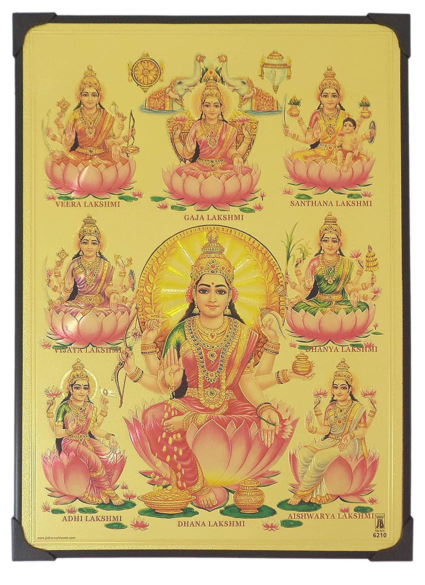 Goddess Ashta Lakshmi Frame (30,5 Cm X 22,5 Cm X 1 Cm) Asta Ashta Lakshmi Laxmi Kuber Kubera God Gods And Goddess: Casa e cucina Sfondo del telefono HD