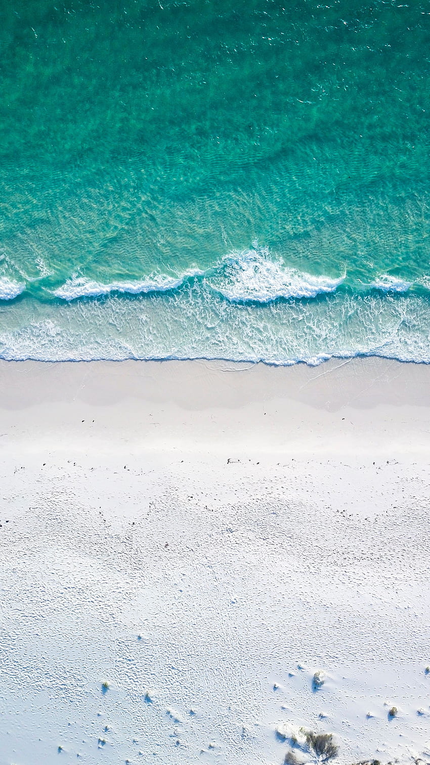 Природа, плаж, пясък, изглед отгоре, крайбрежие, океан, пяна, сърф HD тапет за телефон