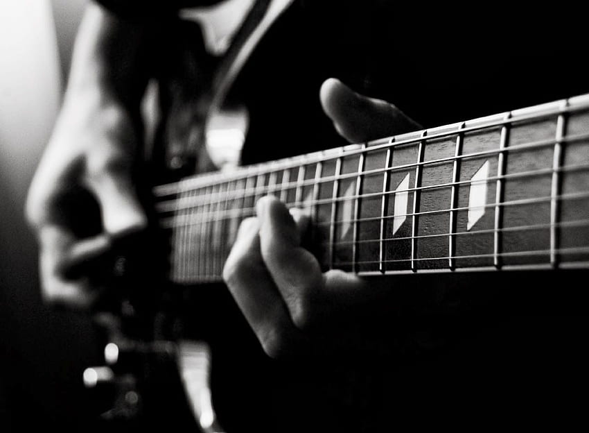Black And White Guitar Group HD wallpaper