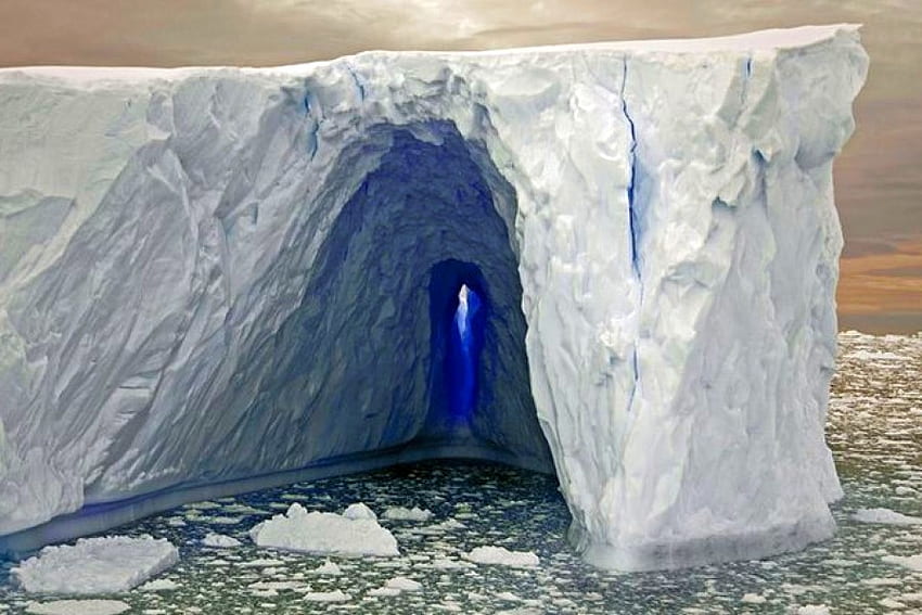 Mavi Delik, buzda, serin HD duvar kağıdı