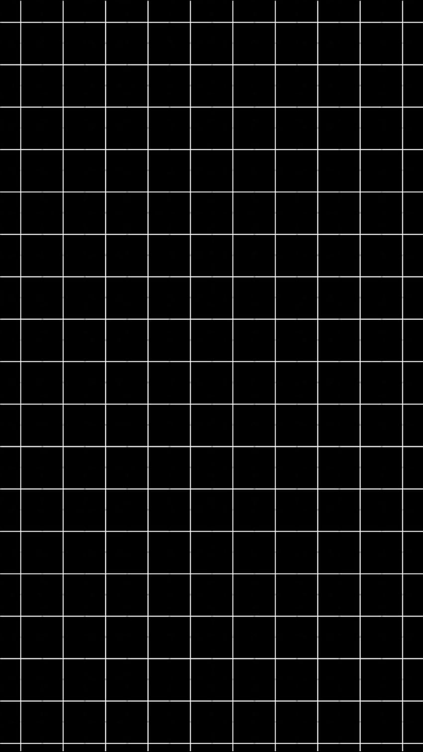 Grille blanche, carrés noirs minimalistes Fond d'écran de téléphone HD