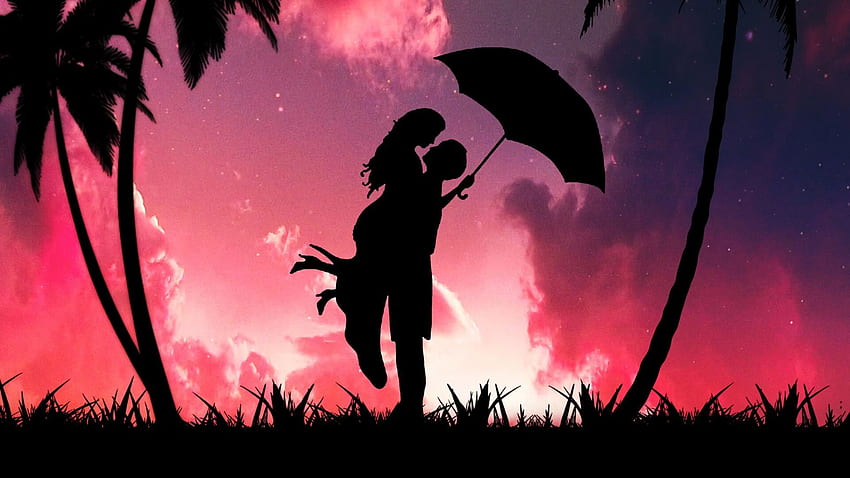 Romantic Night Scenery Romantic Dark Anime HD wallpaper