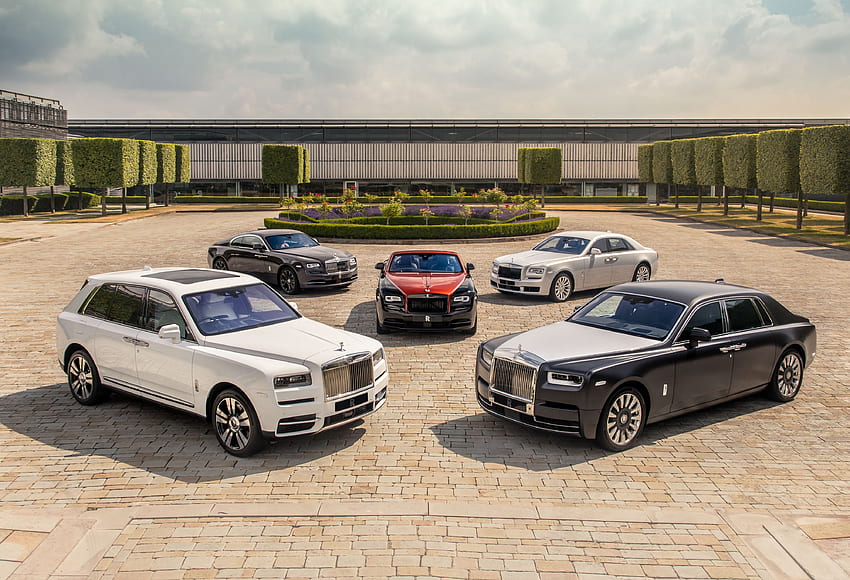 Rolls-Royce Ghost, Rolls-Royce Dawn, Rolls-Royce Wraith, Rolls-Royce Phantom, Rolls-Royce Cullinan, koleksi mobil Wallpaper HD