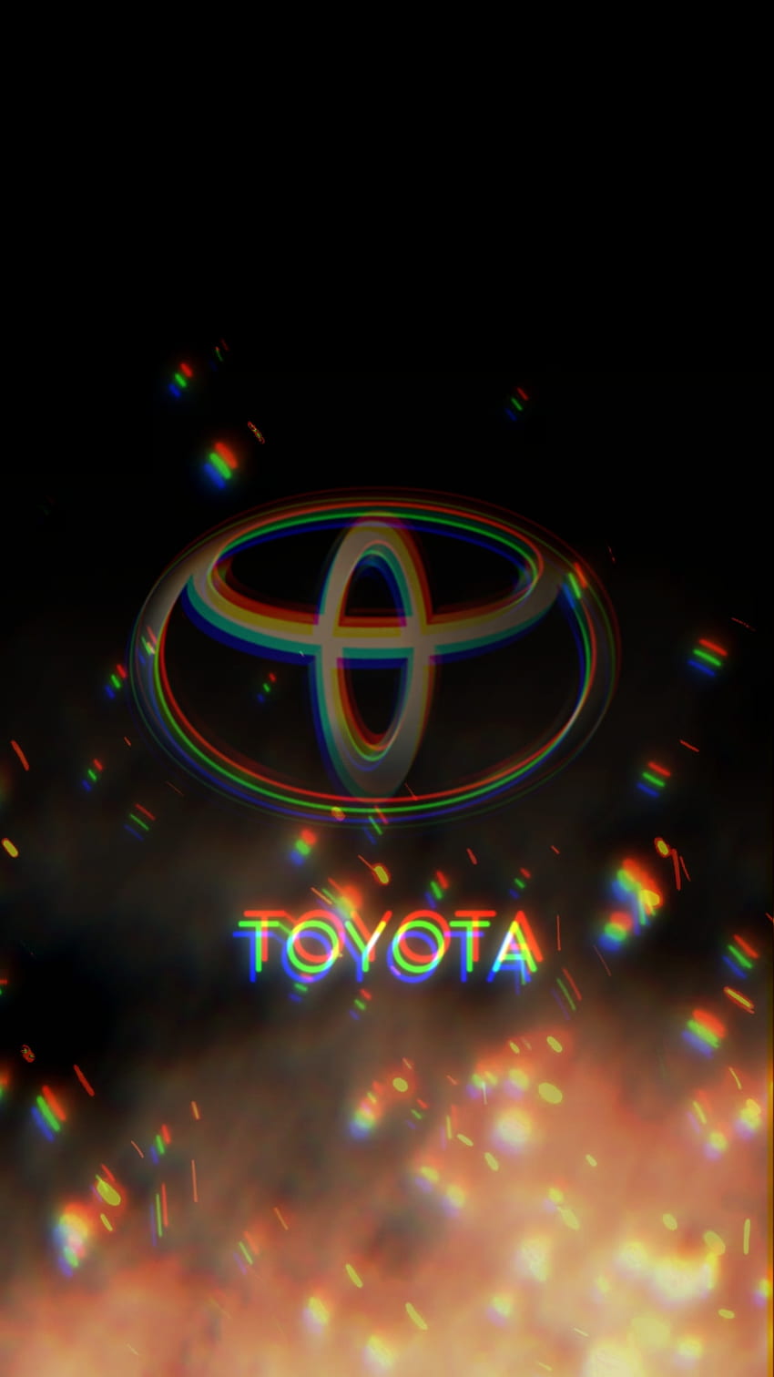 Toyota yanıyor, Kırmızı, Neon, Siyah, Kıvılcım, Logo HD telefon duvar kağıdı