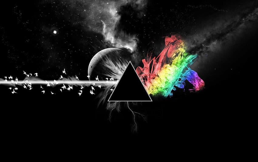 Dark Side of the Moon, colours, abstract, moon, dark HD wallpaper