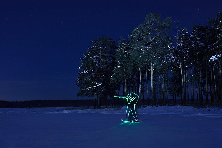 winterwald nacht silhouette biathlon olympische spiele. Nachtwald, Winterwald, Wald, verschneiter Wald bei Nacht HD-Hintergrundbild
