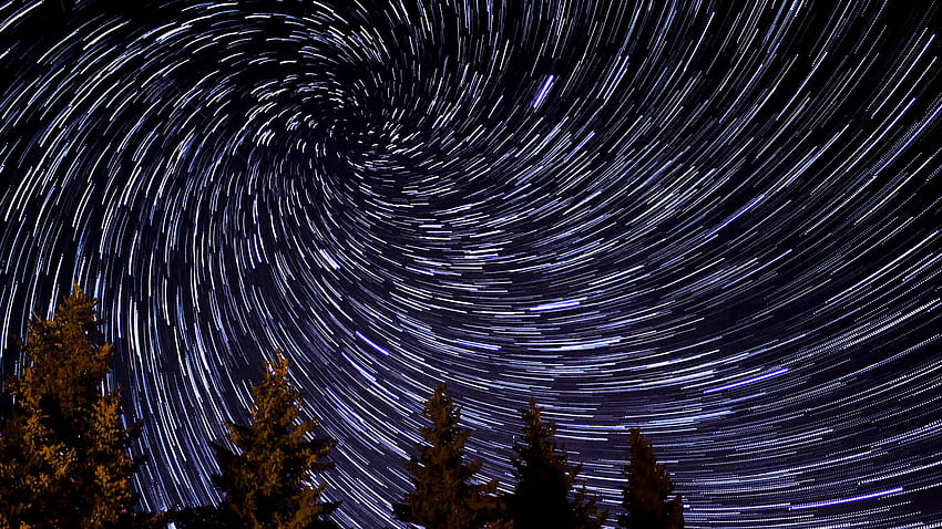 Star Trail - Astrography Spiral HD wallpaper