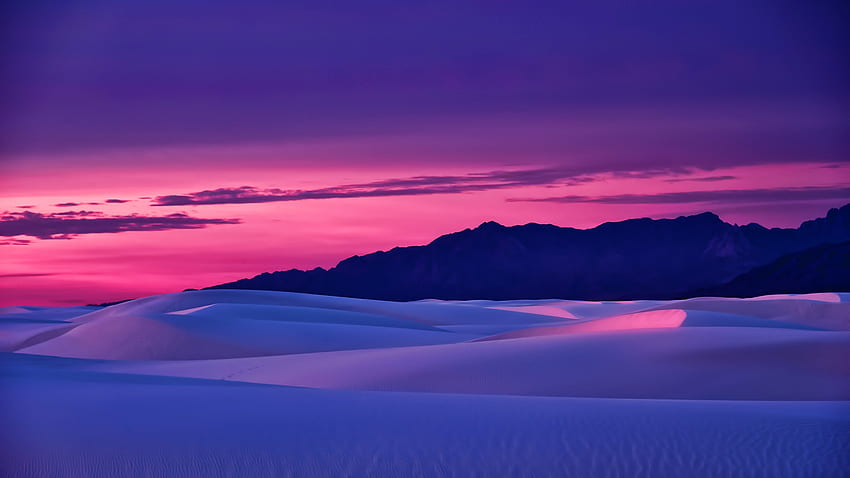 Atardecer Montañas Cielo Paisaje Arena Desierto Rosa Púrpura - Resolución: fondo de pantalla