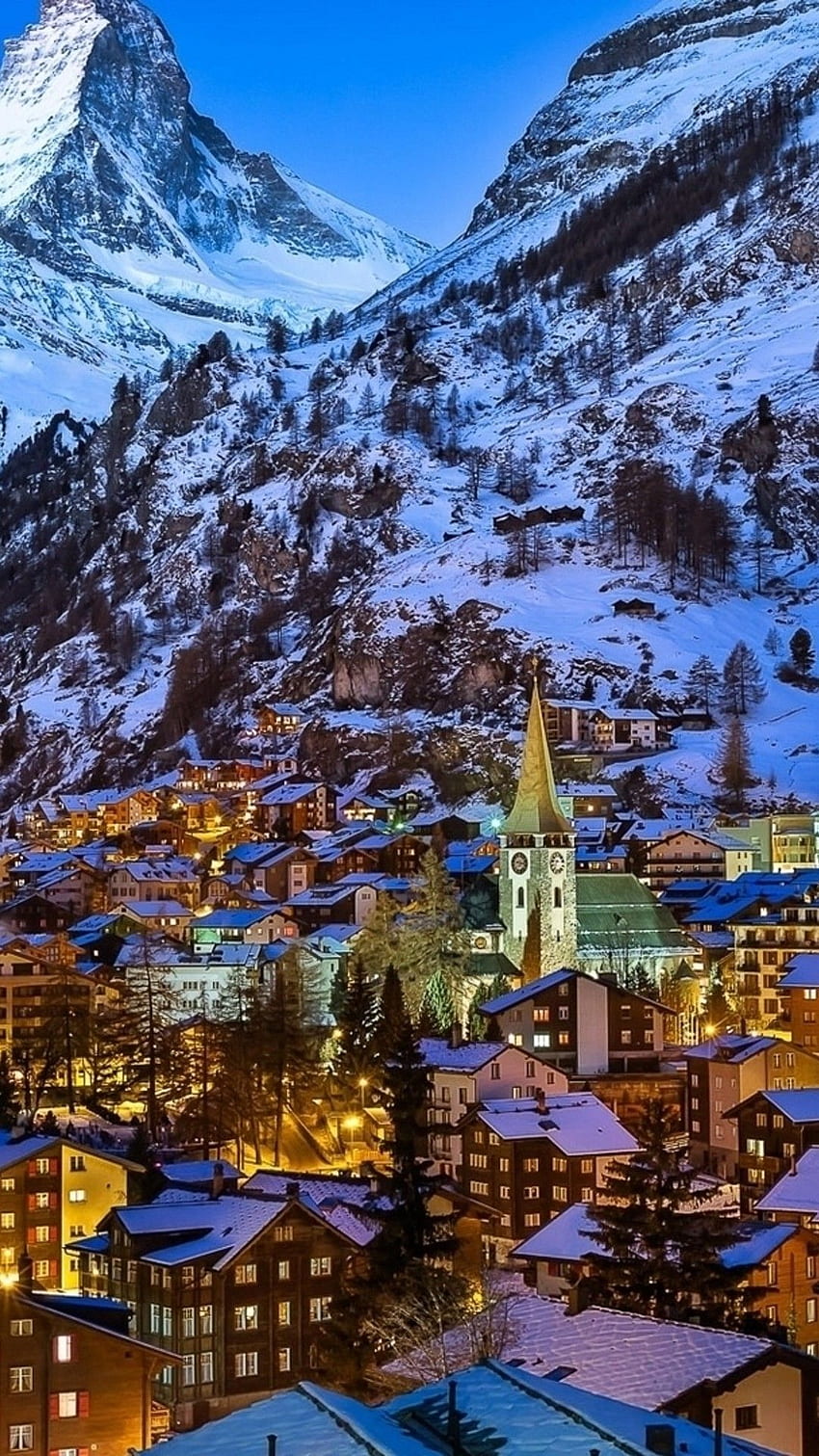 Winter at Zermatt Valley Switzerland. Winter . Seasons Wallpap. Best ski resorts, Cool places to visit, Zermatt switzerland, Switzerland Villages HD phone wallpaper
