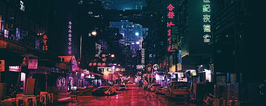 Cyberpunk Futuristic City Science Fiction Concept Art, Cool Cyberpunk Dual Screen HD wallpaper