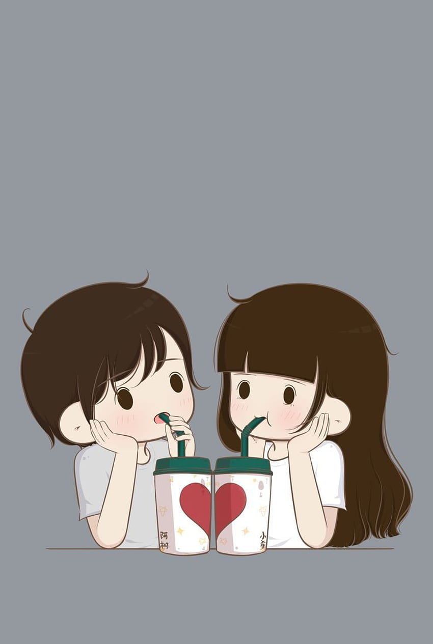 Dibujo de dibujos animados de pareja linda - Novocom.top, dibujos animados de pareja coreana fondo de pantalla del teléfono