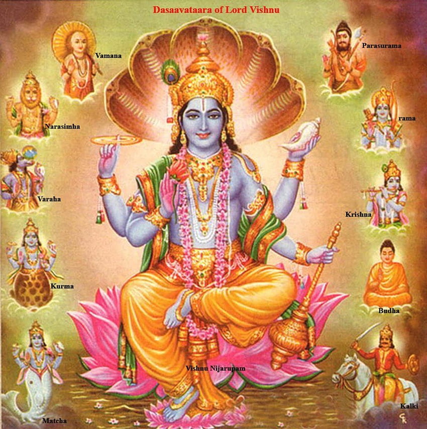 Vishnu - Dasha Avatar -Ten Incarnations, Kalki Avatar HD phone wallpaper