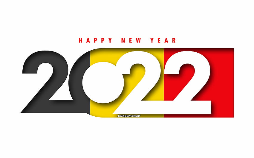 Happy New Year 2022 Belgium, white background, Belgium 2022, Belgium 2022 New Year, 2022 concepts, Belgium HD wallpaper
