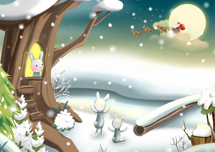 Magic Christmas, holidays, merry christmas, christmas, happy holidays, xmas, santa, christmas tree HD wallpaper