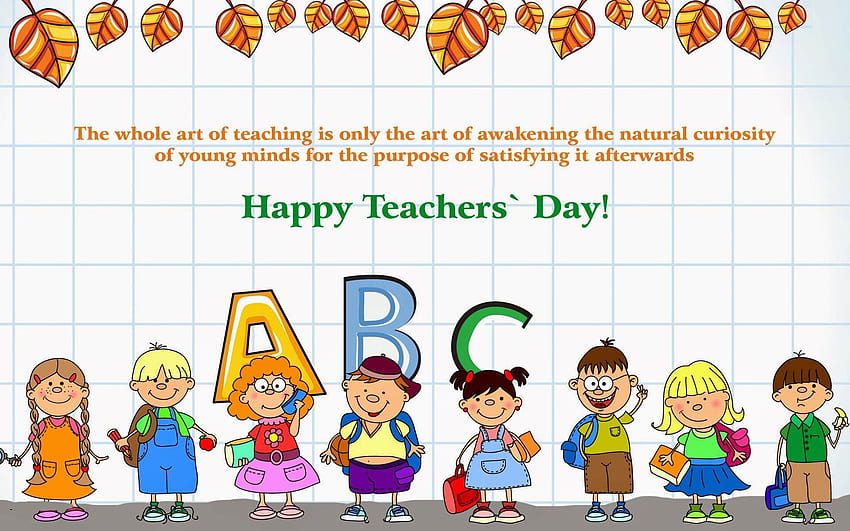 幸せな先生の日の引用漫画の子供たち - 幸せな教師、幸せな先生の日 高画質の壁紙