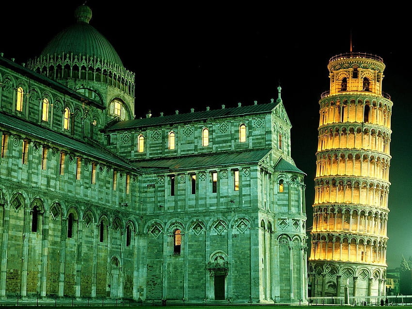 Torre De Pisa, Paisagem, Cidades, Arquitetura papel de parede HD
