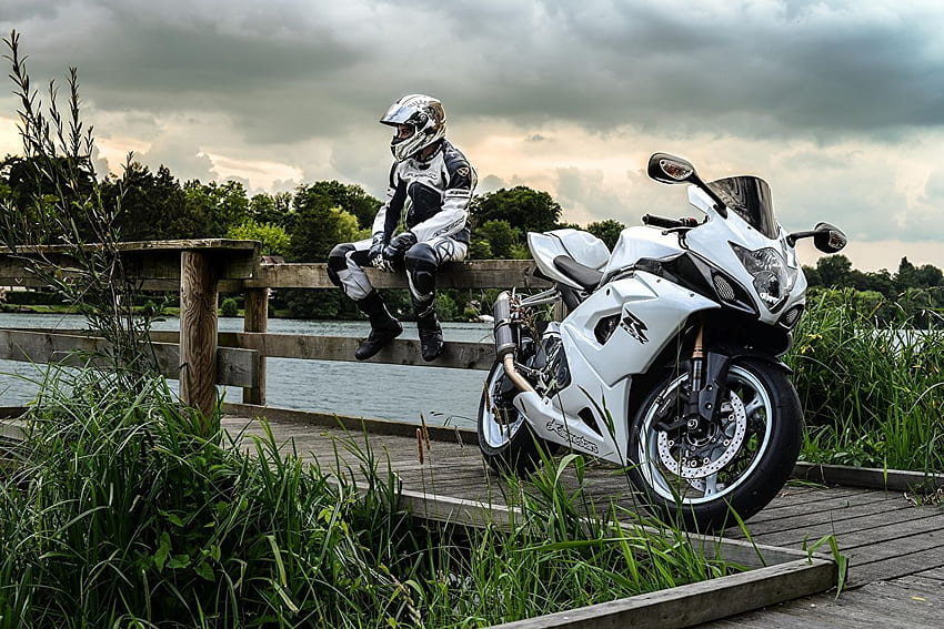 Suzuki Sportbike GSX R Motos Motociclista papel de parede HD