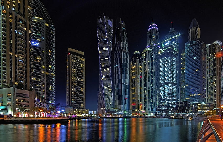 Paisagem urbana, Dubai, edifícios e arranha-céus da cidade papel de parede HD