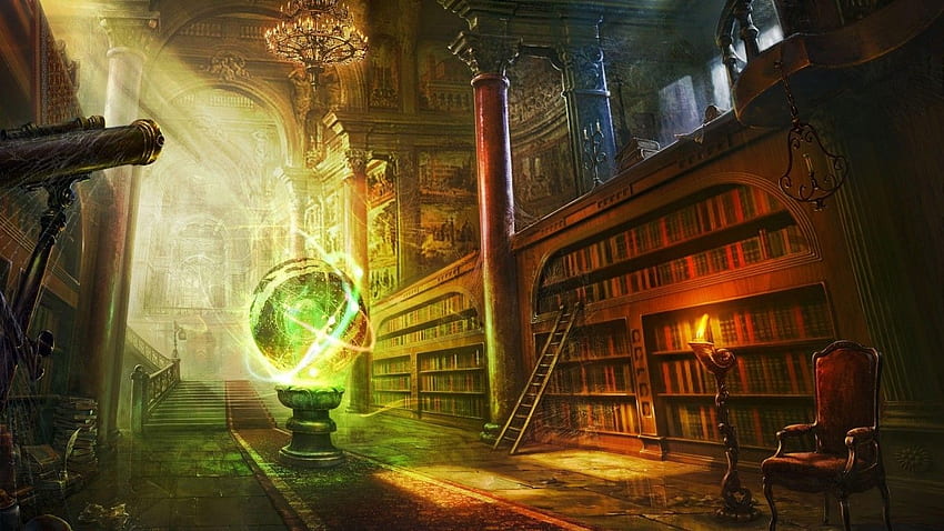 Fantasy Room, Magical, Library, Castle, Sunlight for Laptop, Notebook HD wallpaper