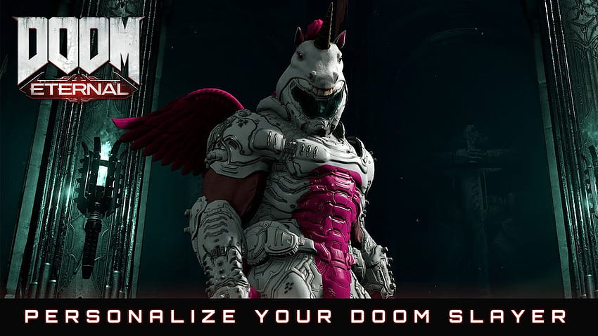 DOOM Eternal mette in mostra i costumi alternativi, il fantastico Doom Slayer Sfondo HD
