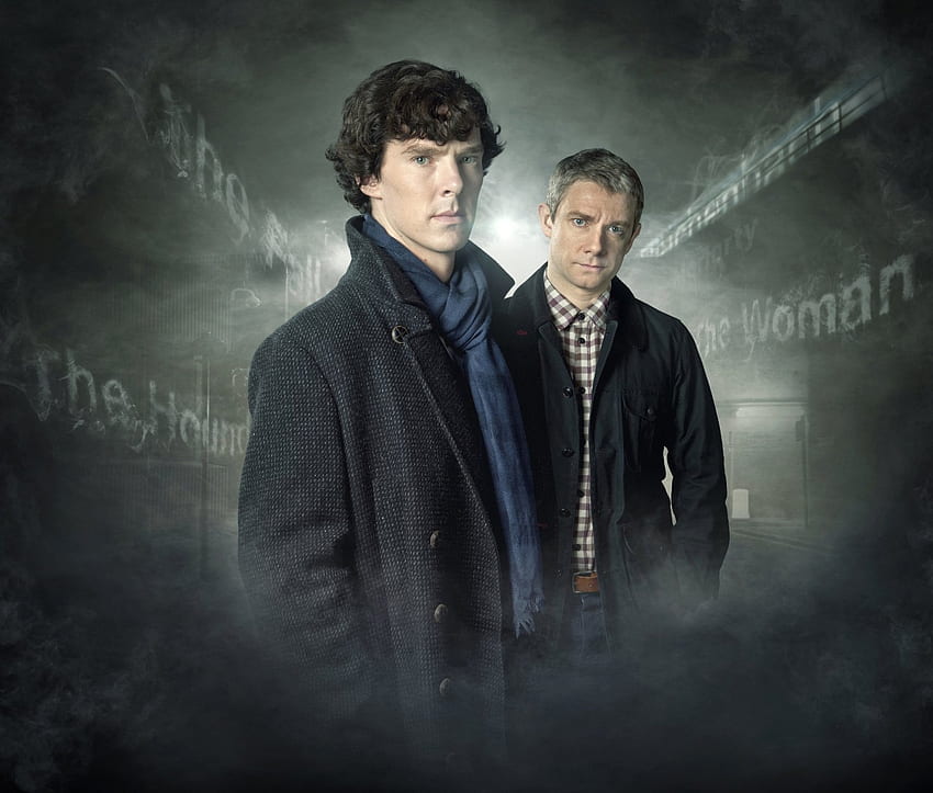 Sherlock Holmes con John Watson fondo de pantalla