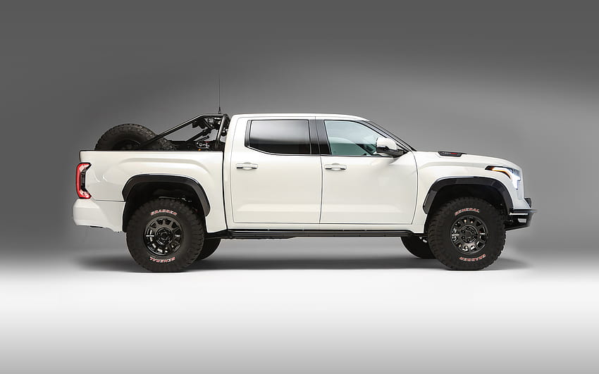 2021, Toyota Tundra TRD Desert Chase, side view, exterior, white SUV, Toyota Tundra tuning, Japanese cars, Toyota HD wallpaper