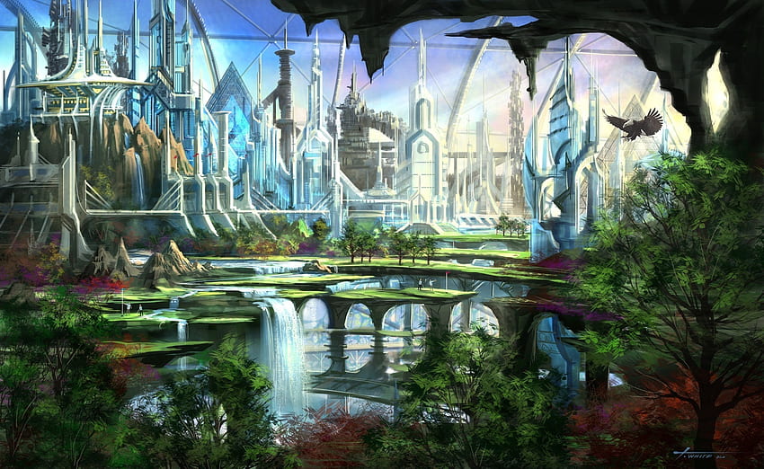 fantasy water city. Fantasy - City, Beautiful Future City HD wallpaper