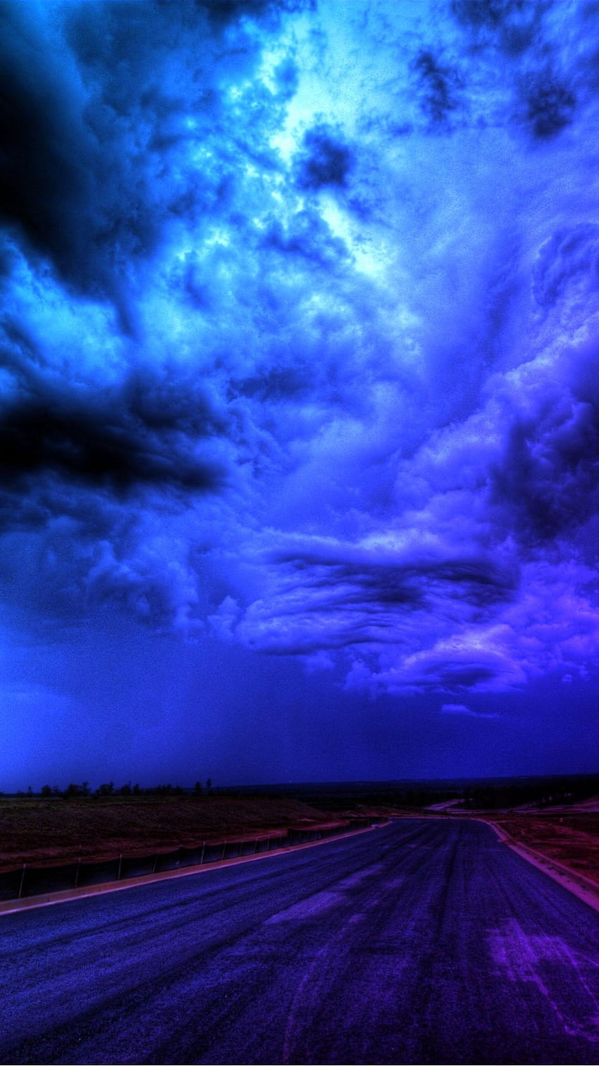 어두운 파스텔 하늘 구름 미학. 푸른 하늘, 파스텔 하늘, 밤하늘, 진한 파란색 구름 HD 전화 배경 화면