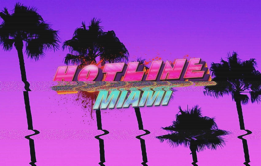 Palm trees, Pink, Purple, Hotline Miami for , section игры, Miami Pink HD wallpaper