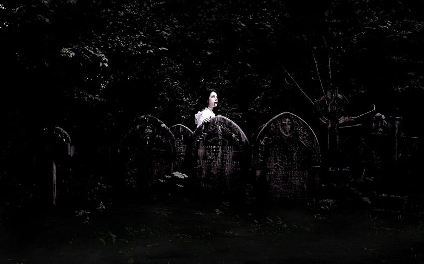 Dark horror fantasy gothic vampires cemetery grave art blood . HD wallpaper