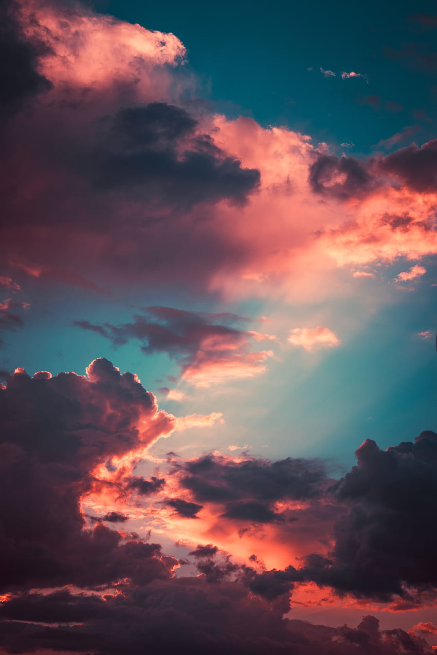 自然, 日没, 空, 雲, 多孔性 HD電話の壁紙