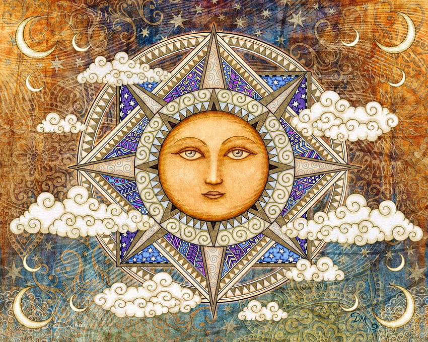 Boho Sun and Moon (Page 1), Bohemian Sun and Moon HD wallpaper