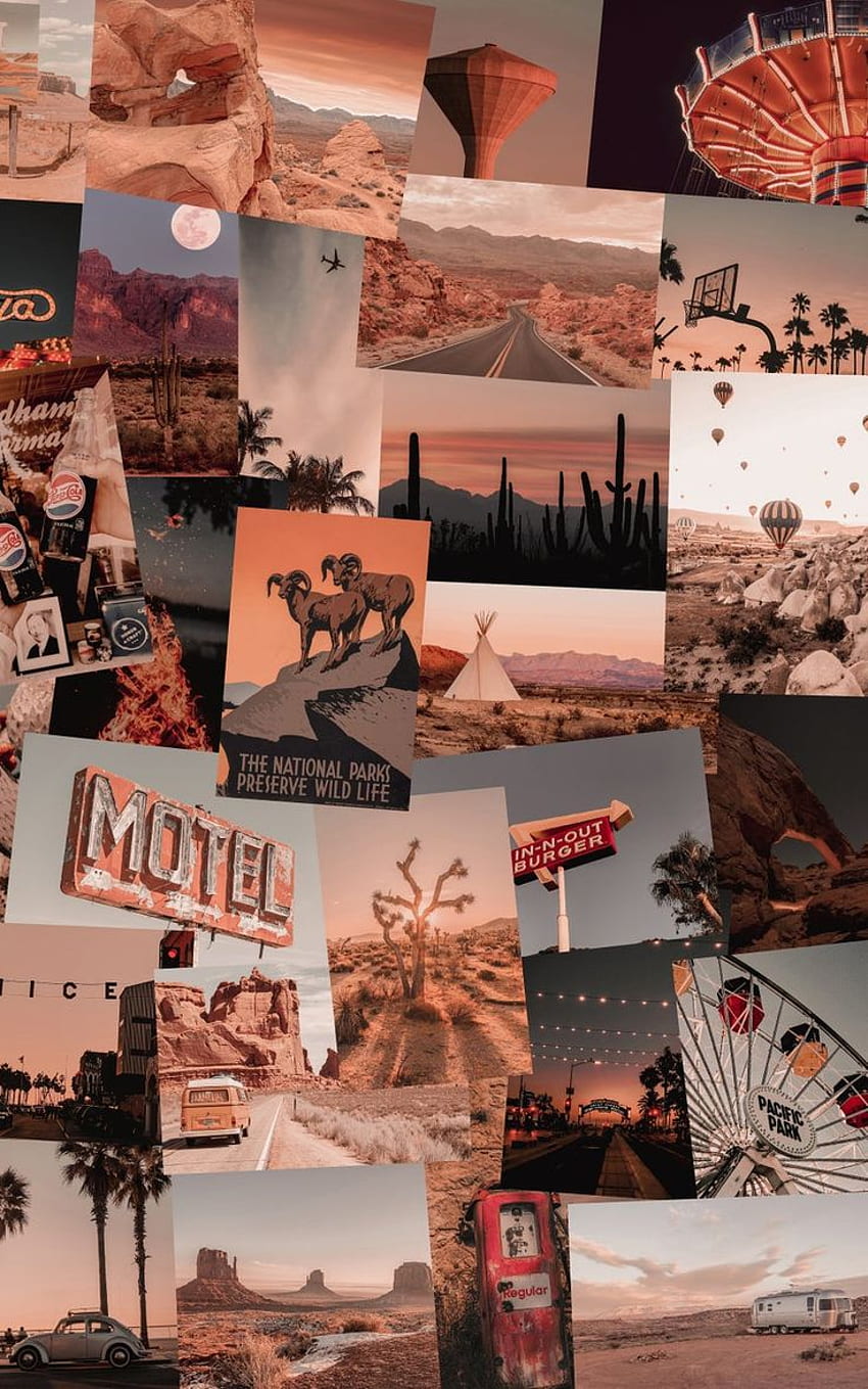 Travel Collage, Travel Aesthetic, Collage Kit, Retro Collage, Wanderlust Collage, Vintage Collage, Boho Collage, Desert Collage Wall Collage in 2021. Travel collage, iPhone vintage, Western wall art HD phone wallpaper