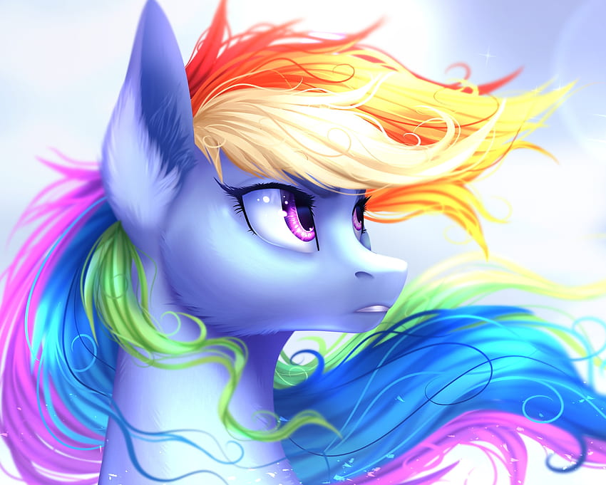 Horse, My Little Pony, rainbow dash, colorful, art HD wallpaper