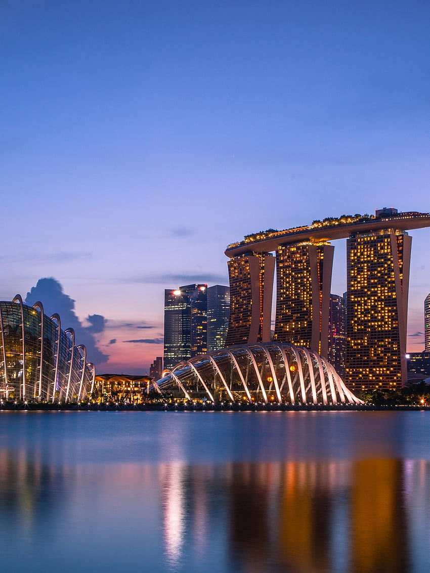 Singapore, Marina Bay Sands, Modern Architecture, Reflection for Apple iPad Mini, Apple IPad 3, 4 HD phone wallpaper