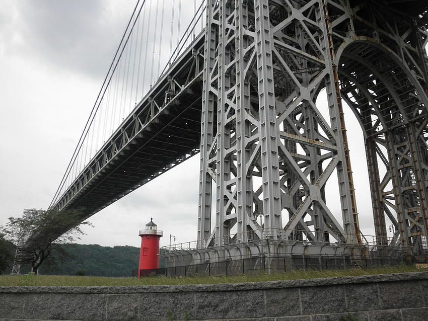 My Walking : The Little Red Lighthouse, George Washington Bridge HD wallpaper