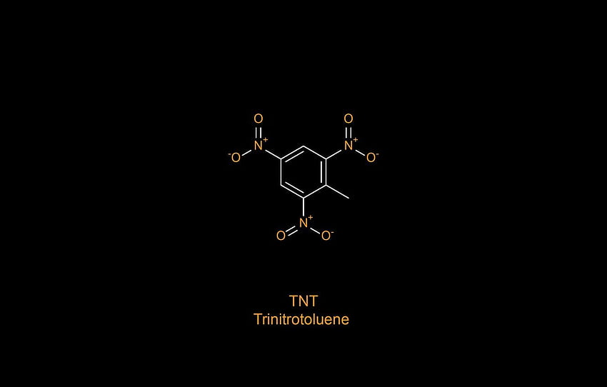 ความเรียบง่าย ออกซิเจน เคมี พื้นหลังสีดำ วิทยาศาสตร์ พื้นหลังที่เรียบง่าย TNT ไนโตรเจน โครงสร้างทางเคมี Trinitrotoluene สำหรับ ส่วน минимализм วอลล์เปเปอร์ HD