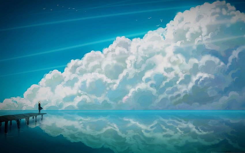Sky Anime MacBook Air, Anime Laut Wallpaper HD
