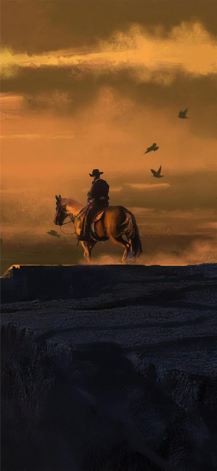 red dead redemption landhscape iPhone X , Western HD phone wallpaper