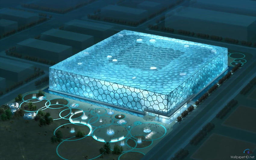 cubo de agua de los juegos olímpicos de beijing, centro acuático nacional de beijing fondo de pantalla