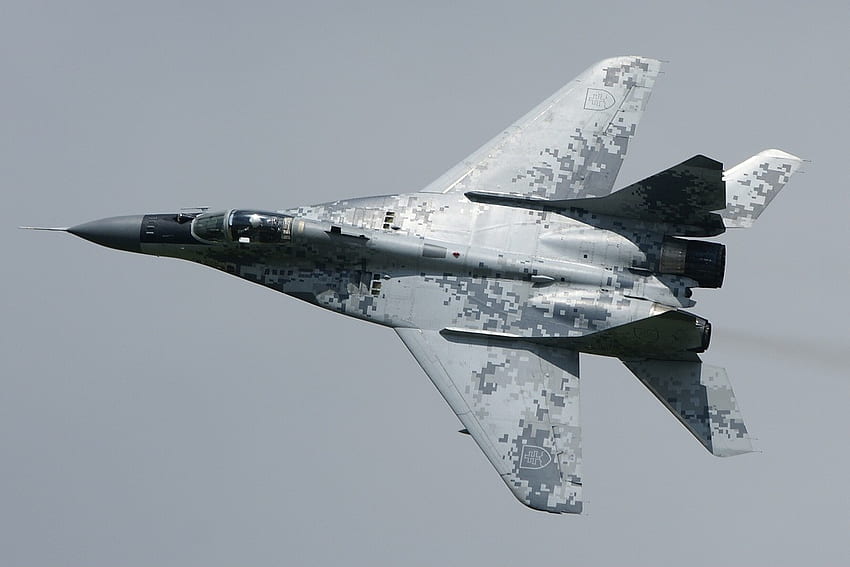 МиГ-29 Fulcrum SVK0921(digi camo), digi, fulcrum, 29, камуфлаж, миг, словакия HD тапет