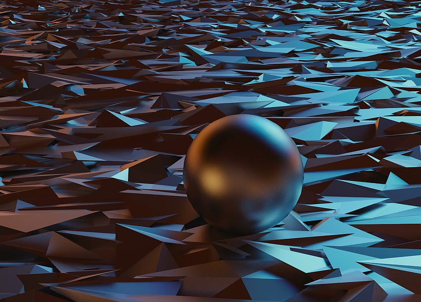 3D, forma, palla, spazio, sfera Sfondo HD