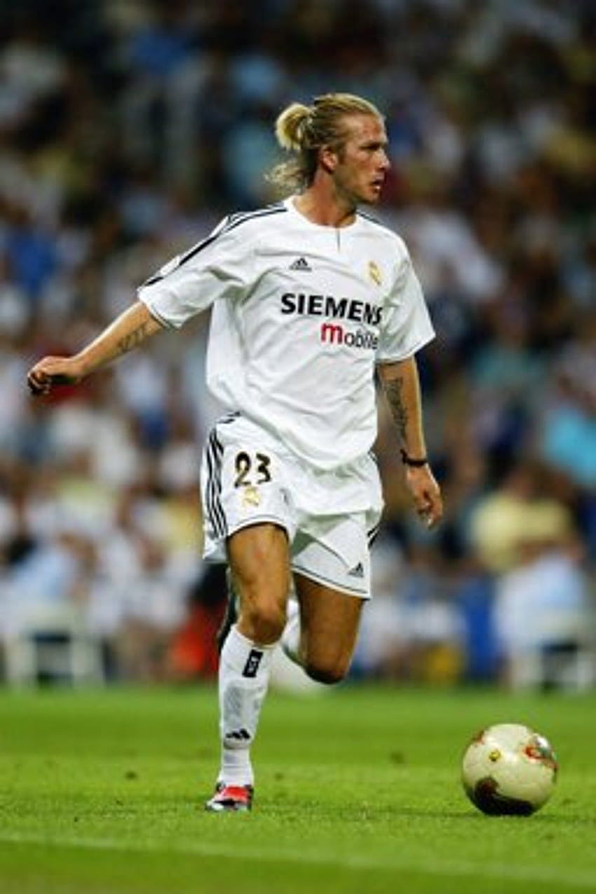 Plakat von Real Madrid Beckham. Beckham Fußball, David Beckham Fußball, David Beckham Fußball HD-Handy-Hintergrundbild