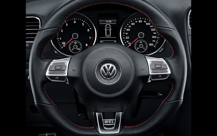 Volante Volkswagen GTI. Volkswagen GTI Direcção, VW papel de parede HD
