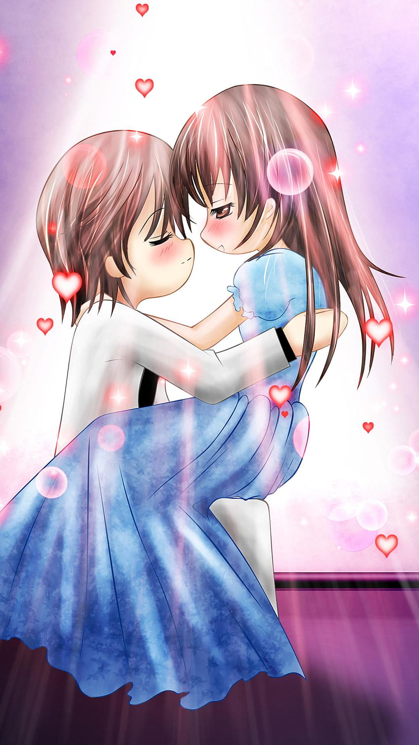 Cute anime love hugging HD wallpapers | Pxfuel
