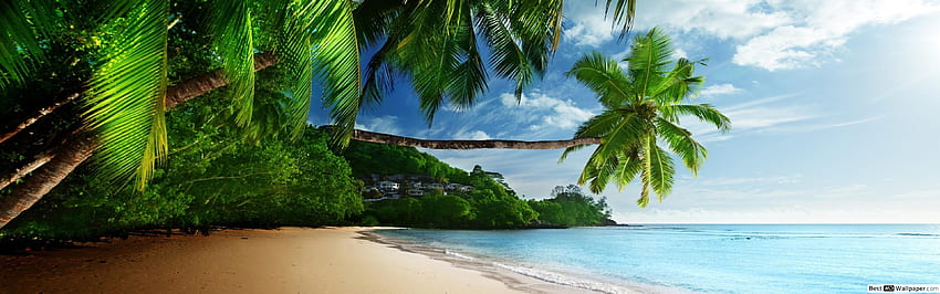 Plaża Najlepszy podwójny monitor, plaża 3840X1200 Tapeta HD