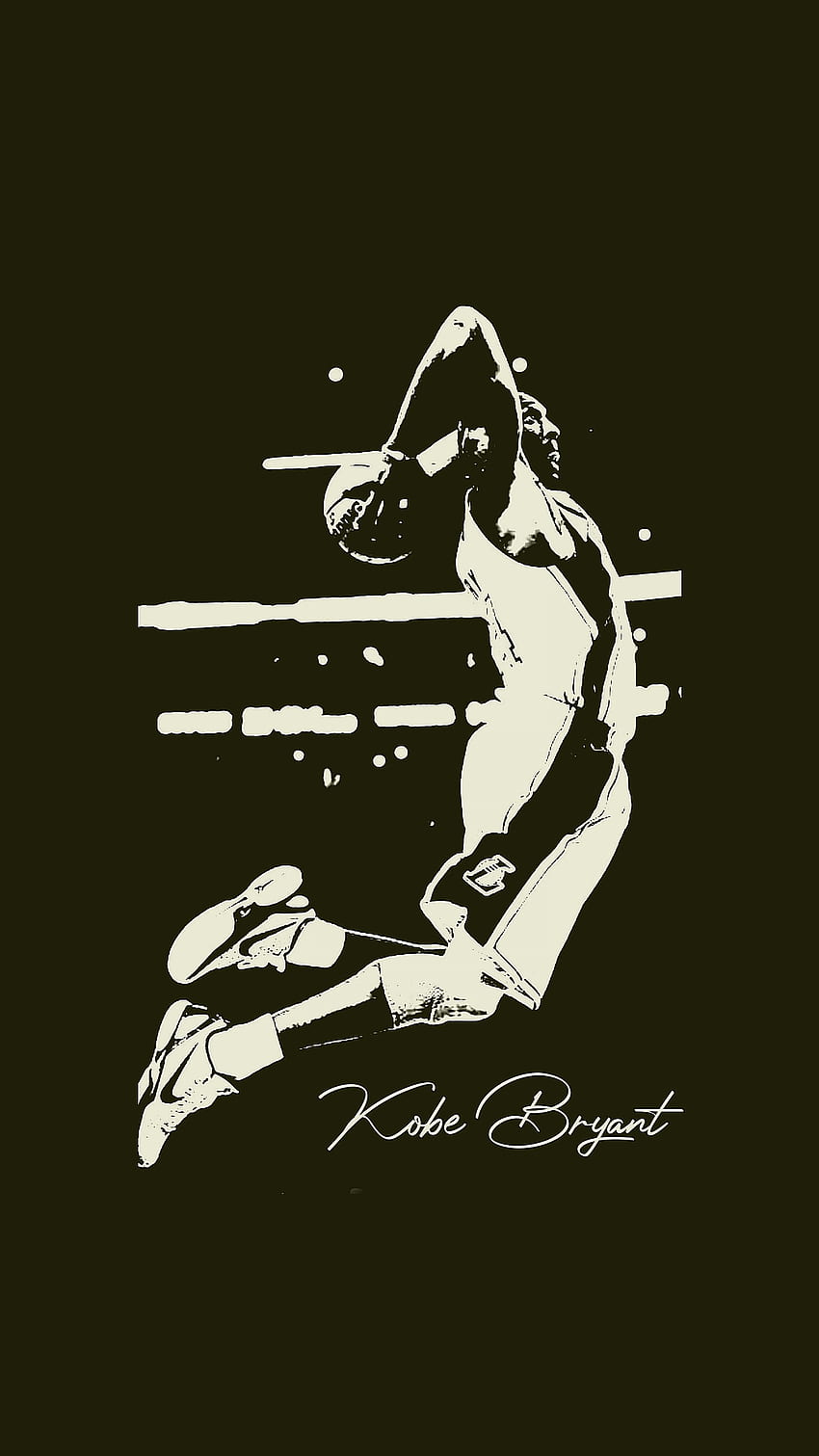 Kobe Bryant in bianco e nero NBA Android Mobile, Kobe Bryant scuro Sfondo del telefono HD