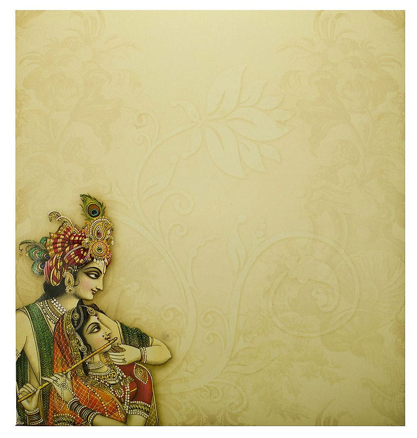 Hindu Wedding Card with Radha Krishna HD phone wallpaper