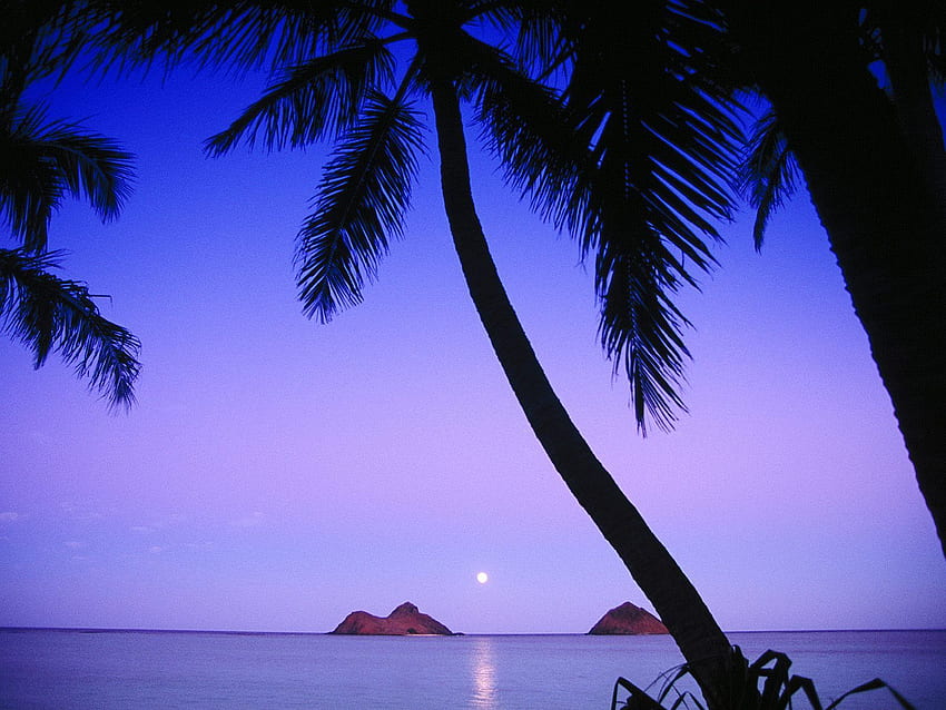 Praia do Havaí. Ilhas Mokulua, Praia Lanikai papel de parede HD